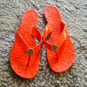 Tory Burch thongs beach jelly size 7 orange